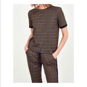 Zara 2 piece checkered co-ord set